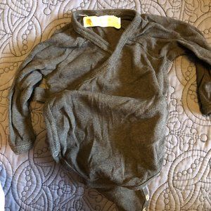 GUC Monica + Andy Dark Gray Long Sleeve Lucky Bodysuit, 0-3 mo.